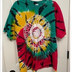 zodiac sign tie dye t-shirt 2XL